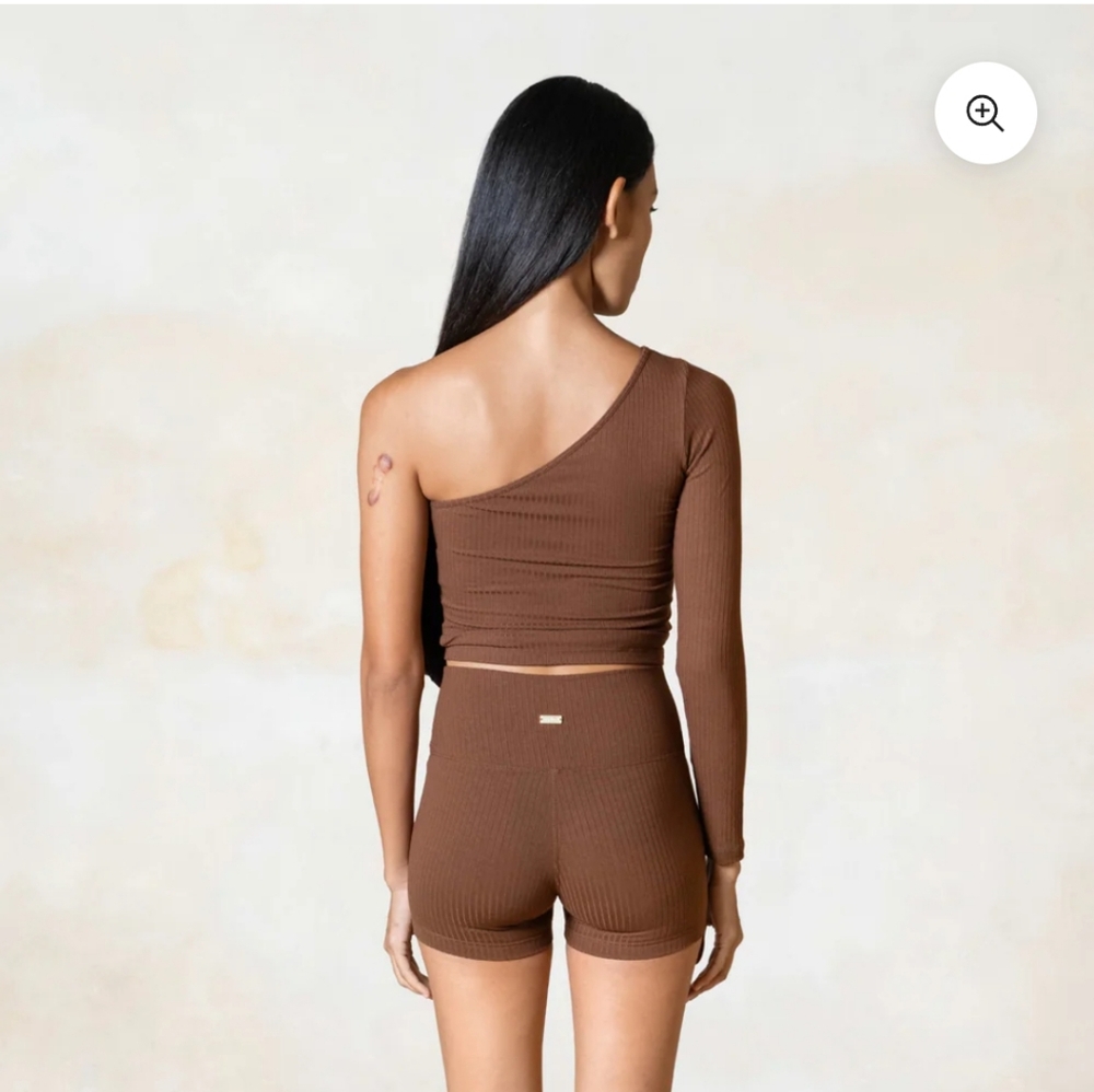 Studio K Rib One Shoulder Top - Picture 2 of 3